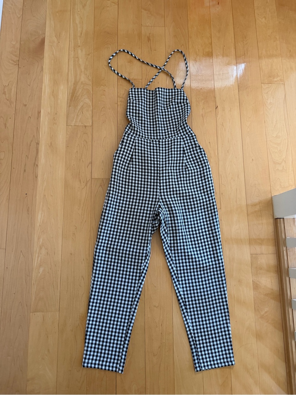 Showpo Black & White Gingham Pinafore jumpsuit